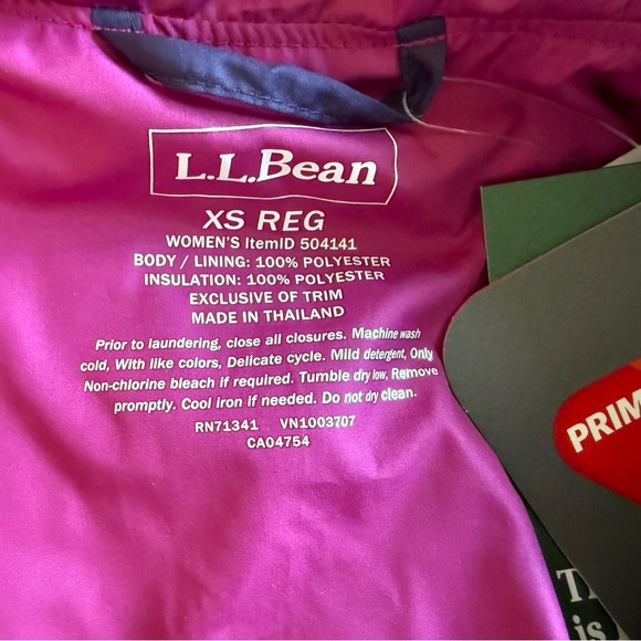 LLBean NWT Pink Hooded Insulated Half Zip Katahdin Pullover size xs - Picture 7 of 9
